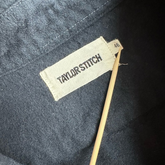 Taylor Stitch Yosemite Flannel Shirt Mens 46 Moonlight Navy Blue Organic Chamois - Picture 3 of 8